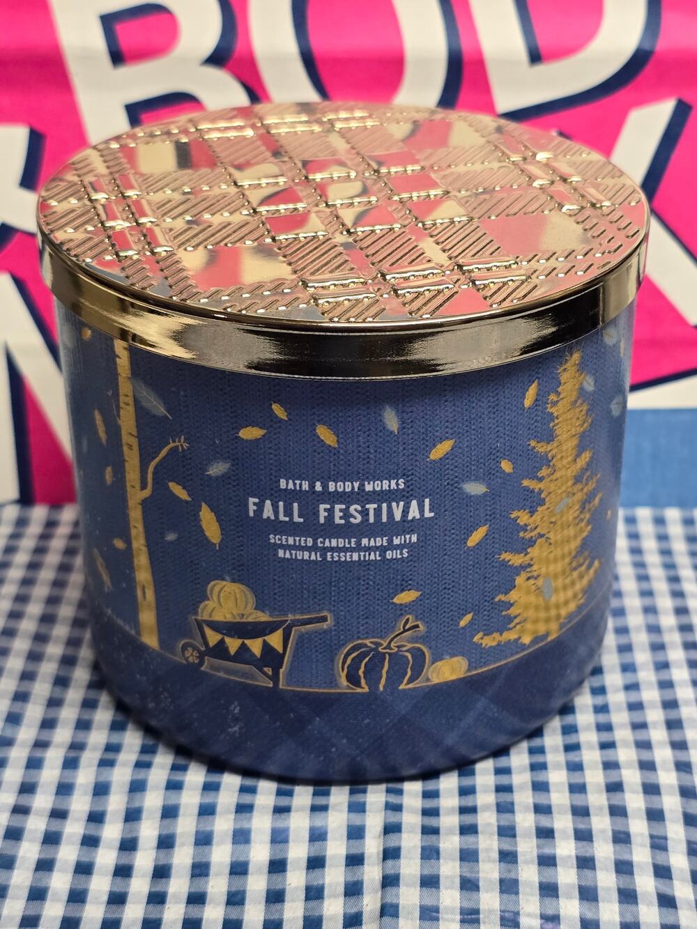 BBW Fall Festival Large 3 Wick Candle Festive Holiday Home Fragrance Decor
